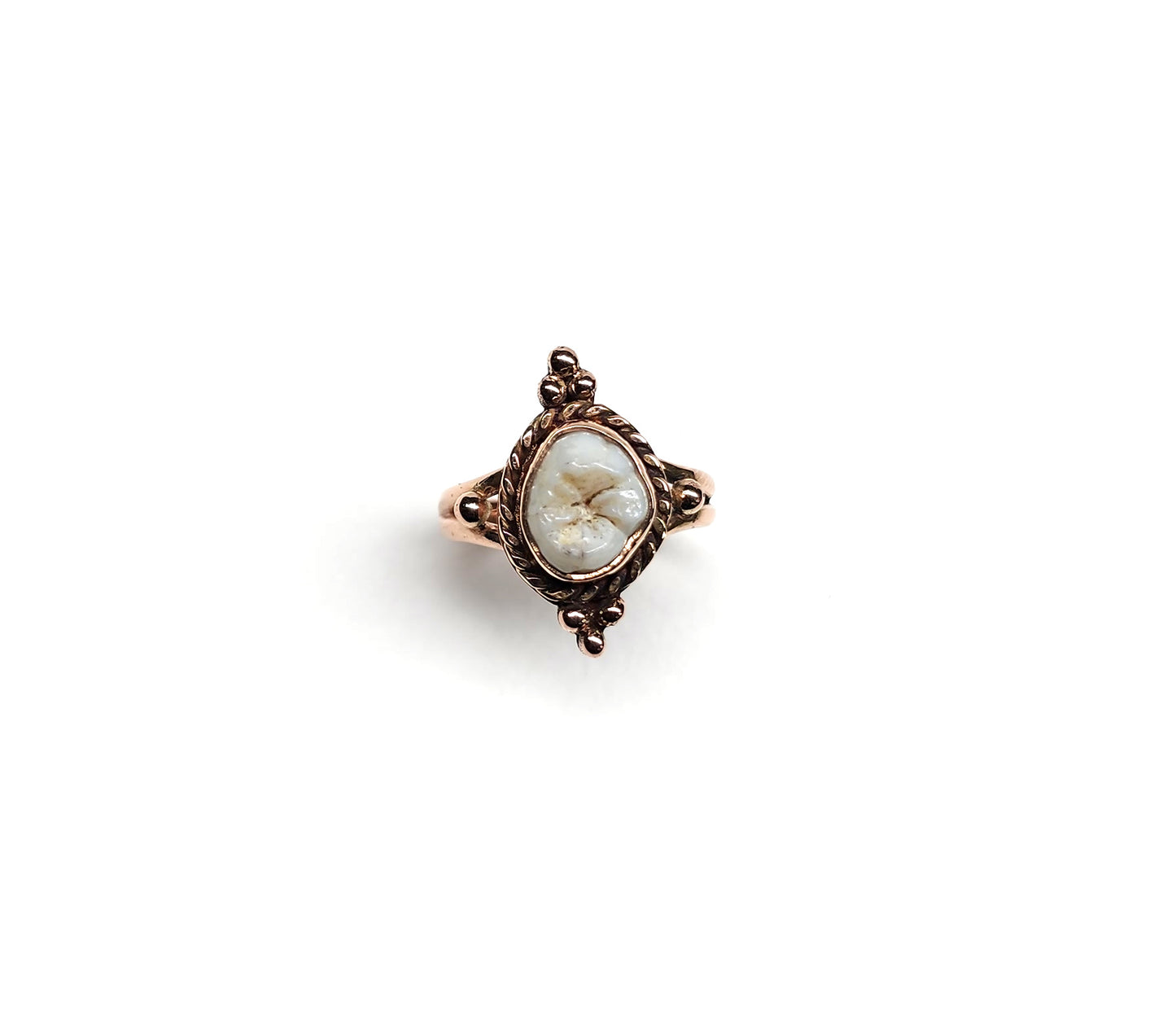 9ct Rose Gold Tooth Ring
