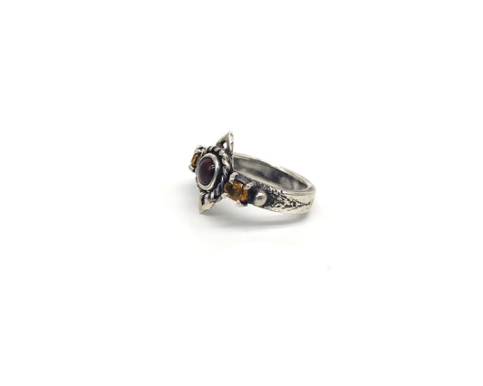Citrine & Garnet Ring