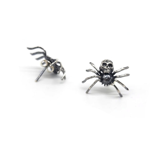 Spider Skull Earrings