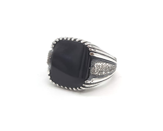 Textured Black Onyx Ring