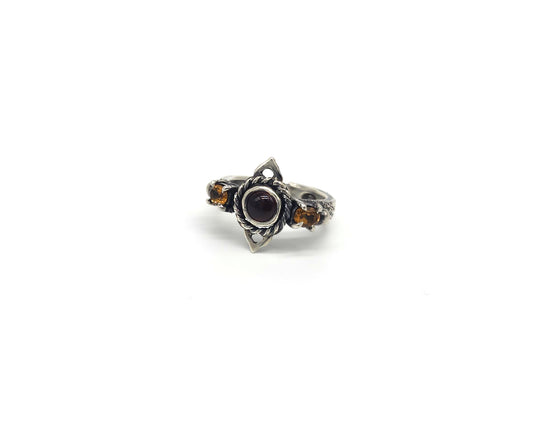 Citrine & Garnet Ring